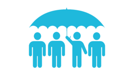 Icon: Menschen unter einem Schirm
